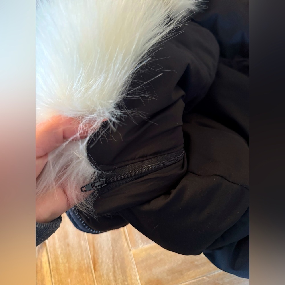 Sam Edelman Puffer w/ White Faux Fur Hood - Sz S - Picture 11 of 12